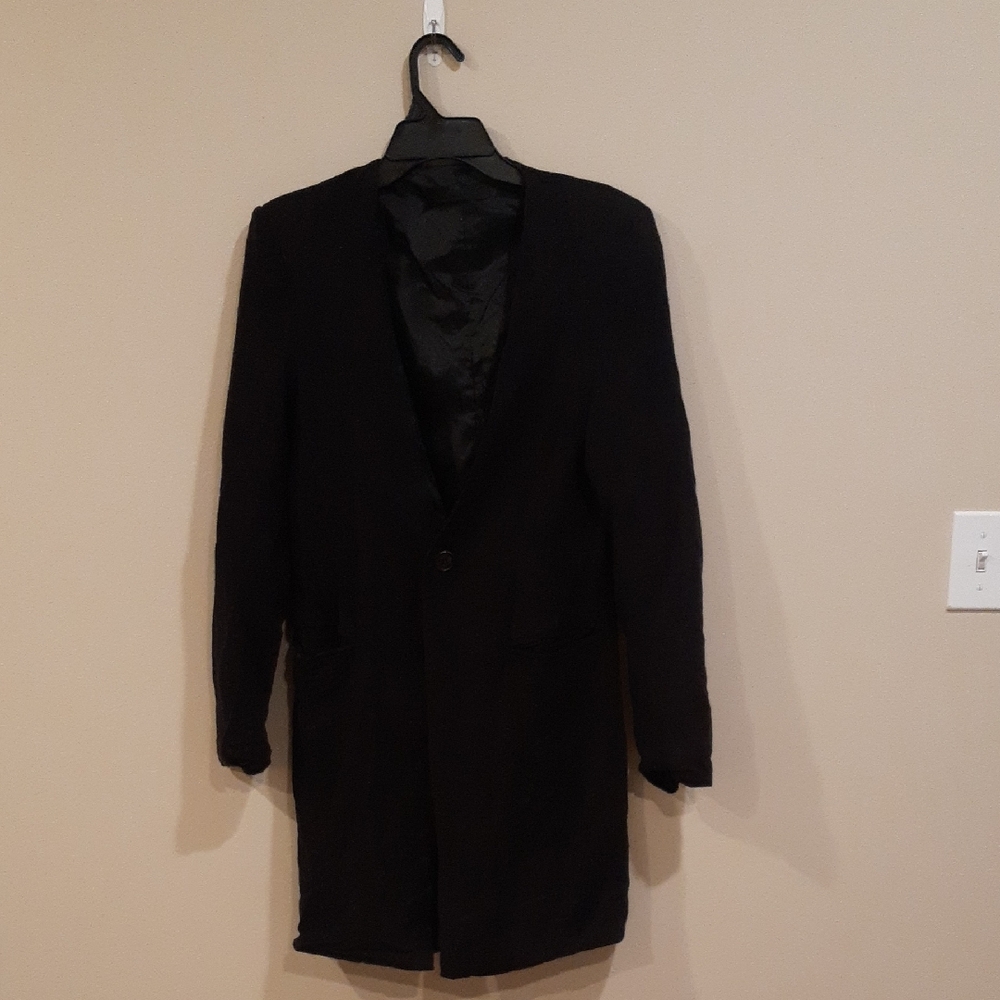 Classic Avant Garde Linen Long Coat. Polyester Lining Throughout.